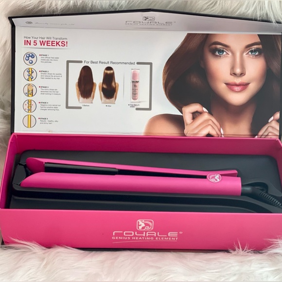 Royale Hair Straightener 100% Ceramic Plates Flat iron pink ‼️NEW‼️FINAL PRICE‼️ - Picture 2 of 3